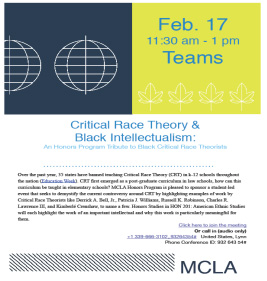 Poster for Cricial Race Theory & Black Intellectualism