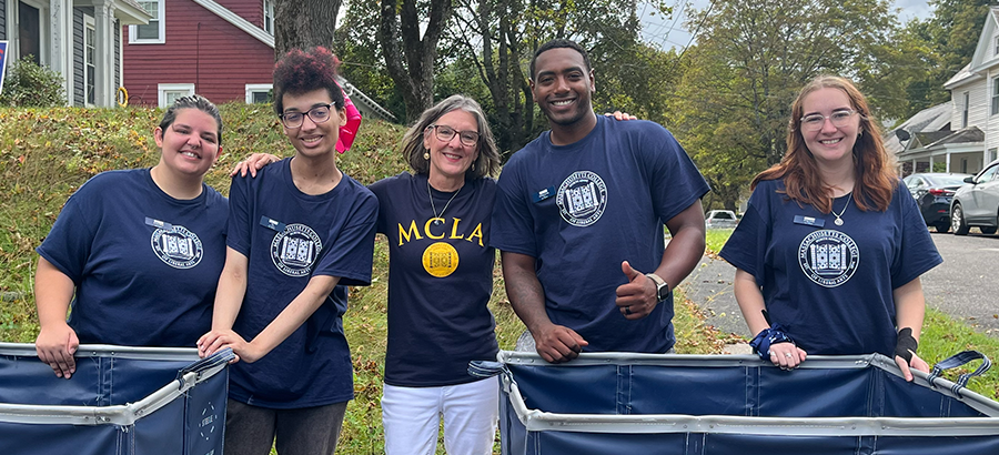 MCLA President Rogers-Adkinson and students