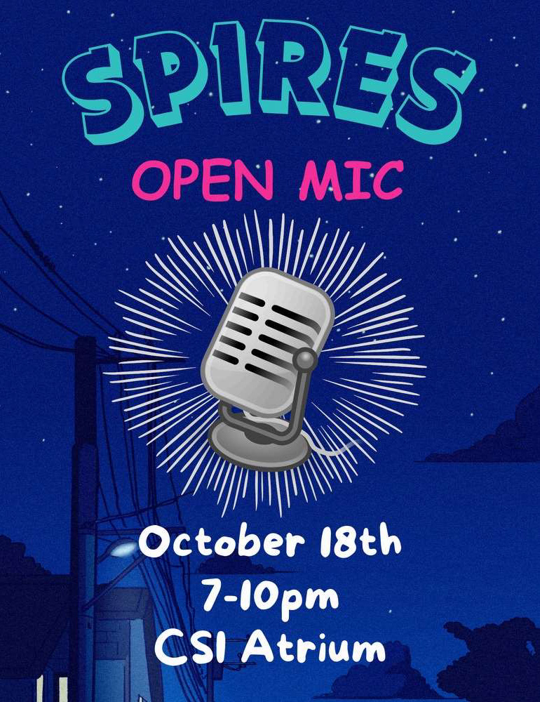 Spires Open Mic banner