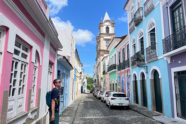 An MCLA student on the streets of Brazil