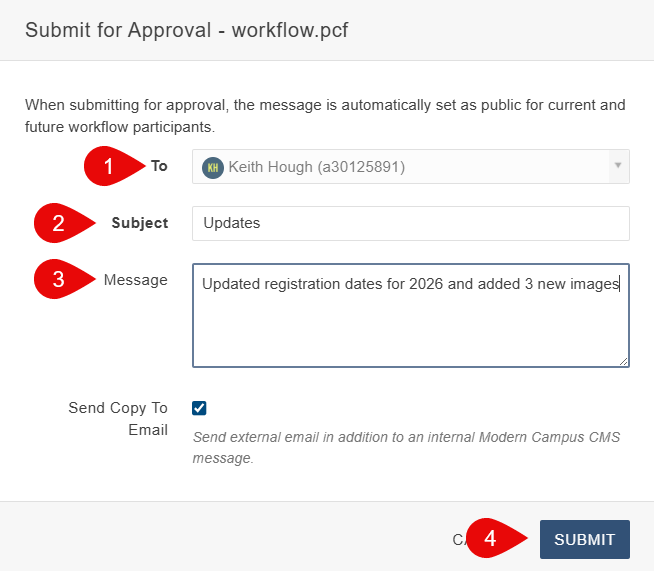 Screenshot of the CMS.