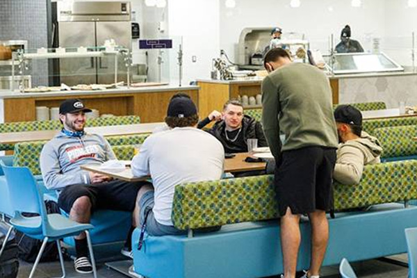 MCLA students inside the cafe