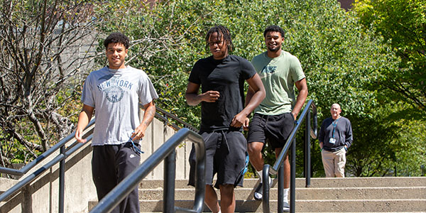 MCLA students walking on campus